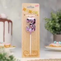 Свеча для торта &laquo;Алмаз&raquo;, цифра 3, фиолетовый металлик