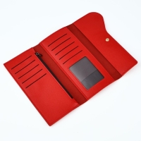 Кошелёк на молнии, цвет красный