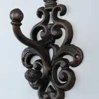Крючок декоративный чугун "Растительный вензель" 12х12х20 см