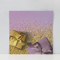 Фотофон двусторонний картон плотность 350 гр "Ёлочные ветки и подарки" 50х50 см Фотофон двусторонний картон плотность 350 гр "Ёлочные ветки и подарки" 50х50 см