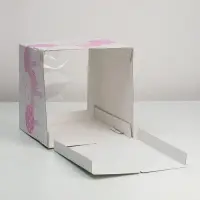 Коробка для торта с окном, кондитерская упаковка &laquo;Best wishes&raquo;, 30 х 30 х 30 см