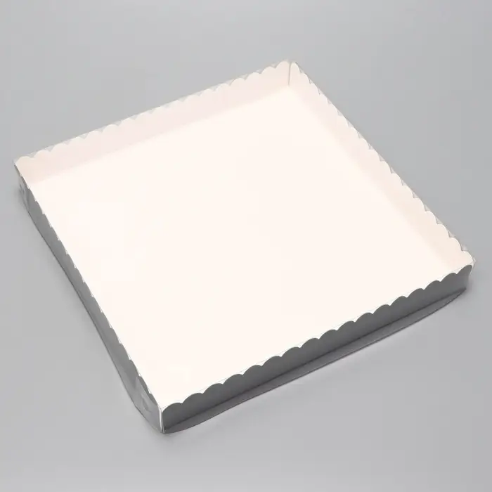 Коробка для печенья, серебряная, 25&times;25&times;3 см