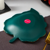 Блюдо для фруктов Доляна &laquo;Тропический лист&raquo;, 26&times;20,5 см, цвет зелёный