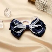 Резинка для волос &laquo;Школьница&raquo;, синий с прозрачной лентой