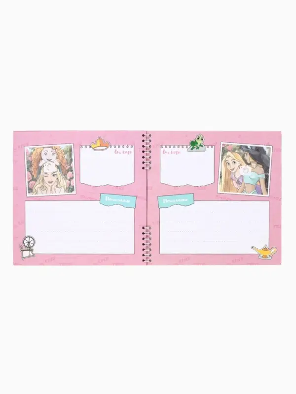 Книга пожеланий на пружине, 21,7х21 см, Принцессы