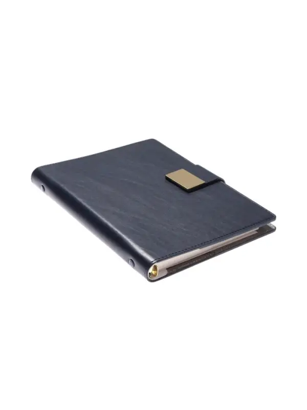 Органайзер на кольцах, А5, с хлястиком, 80л, линия, к/зам, Синий