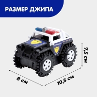 Джип-перевёртыш &laquo;Полиция&raquo;, работает от батареек, цвет чёрный