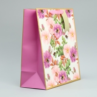 Пакет подарочный, упаковка, &laquo;Нежные цветы&raquo;, 30.5 х 25.4 х 12.7 см