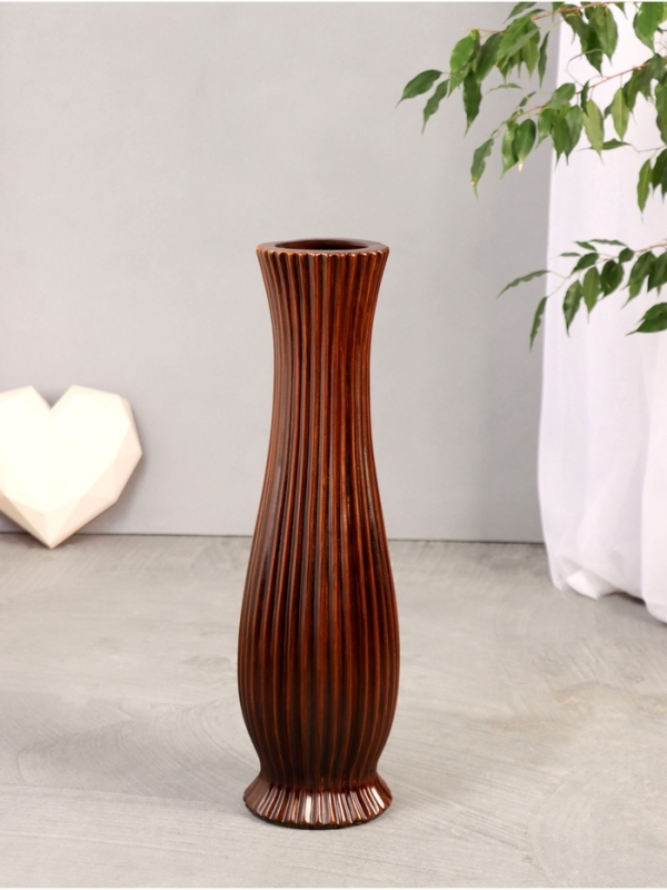Ваза керамика напольная "Чедвиг" 57х13 см, коричневый