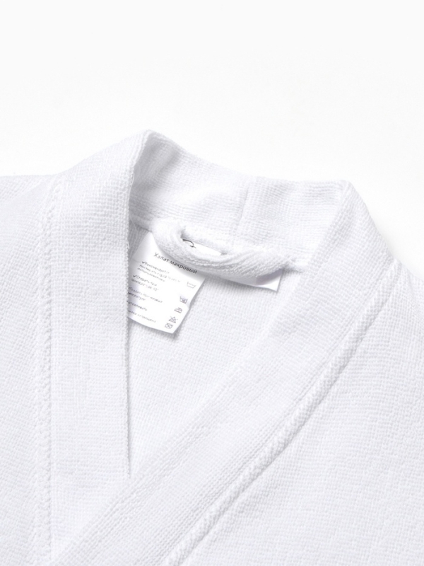 Халат махровый Этель, мужской размер 48-50 цвет белый, 100% хлопок, 320 г/м2