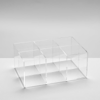 Подставка для карандашей 6 ячеек, 16&times;11&times;7 см, оргстекло 1,8 мм, В ЗАЩИТНОЙ ПЛЁНКЕ