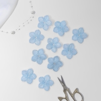 Вязаные элементы &laquo;Цветочки&raquo;, 3,5 &times; 3,5 см, 10 шт, цвет голубой/хамелеон