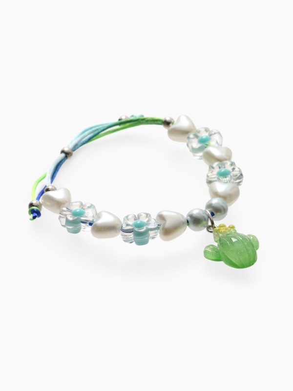 Браслет детский Браслет детский "Выбражулька" на затяжке, кактус с бусинами цветы, цветной