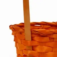 Корзина плетеная 13 х 13 х 9,5 см, ручка h=21 см, оранжевый