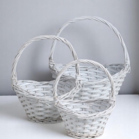 Набор корзин овальные 3 шт            27*21 см, высота 10/14 см, высота с ручкой 29 см, дно 16*16 см