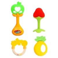 Набор погремушек с прорезывателем для зубов &laquo;Фруктики. Яблоко&raquo;, 4 шт