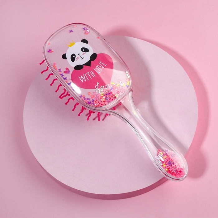 Расчёска массажная, широкая, 6 &times; 18 см, цвет розовый