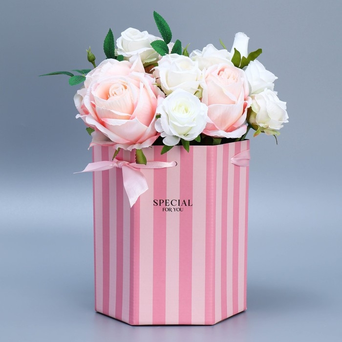 Переноска складная шестигранник &laquo;Только для тебя&raquo;, 17 &times; 14,8 &times; 19,5 см