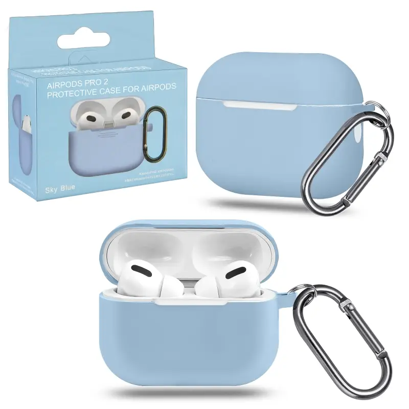 Чехол APods Pro 2 с карабином №16 Sky Blue