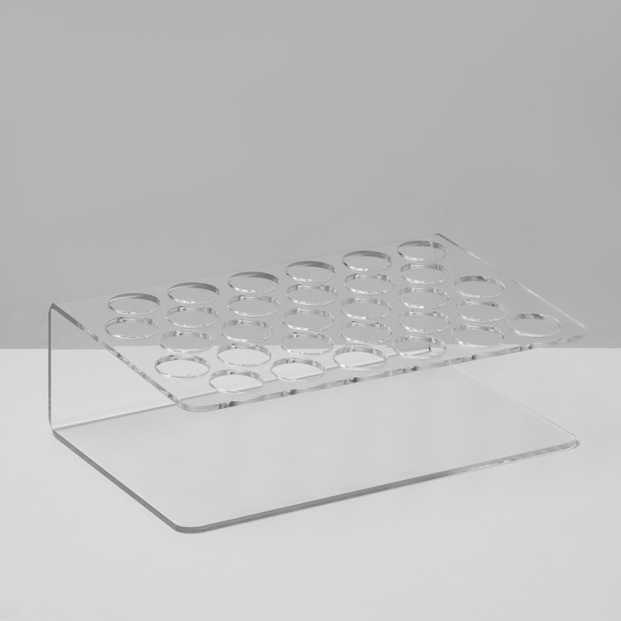 Подставка под тушь на 30 позиций 19,5×12,5×5,8 см, оргстекло 2 см В ЗАЩИТНОЙ ПЛЁНКЕ Подставка под тушь на 30 позиций 19,5×12,5×5,8 см, оргстекло 2 см В ЗАЩИТНОЙ ПЛЁНКЕ