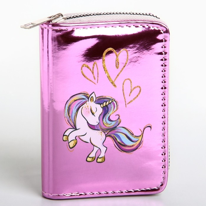 Кошелек детский с голографическим эффектом Кошелек детский с голографическим эффектом "Малыш-единорог", 12.5*9*2 см
