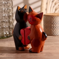 Сувенирный набор дерево "Влюблённая парочка кошек" 16х5х16,5 см