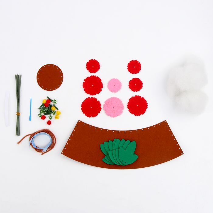 Цветы своими руками в горшочке &laquo;Букет розовых цветочков&raquo;, набор для творчества на 8 марта