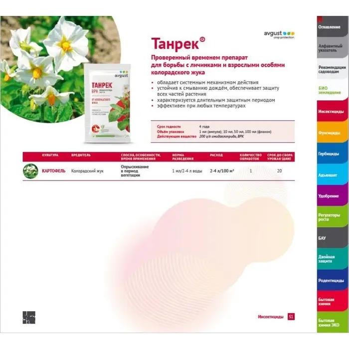 Средство от колорадского жука Танрек, ампула в пак., 1 мл