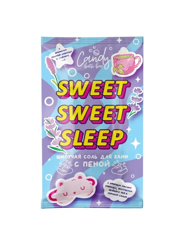 Соль для ванн "Candy bath bar" с пеной, 100 г