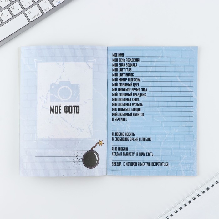 Анкета для мальчиков и ручка &laquo;23 февраля: Кот&raquo;