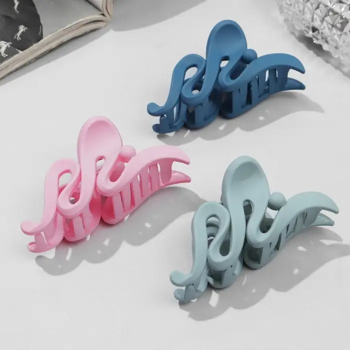 Крабик для волос &laquo;Матовый&raquo;, волна наклон, 7.5 см, МИКС