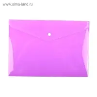 Папка-конверт на кнопке, А4, 180 мкм, Calligrata рифлёная, флуоресцентная, МИКС