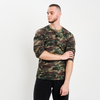 Лонгслив мужской, цвет зелёный камуфляж/пятна МИКС, размер 54