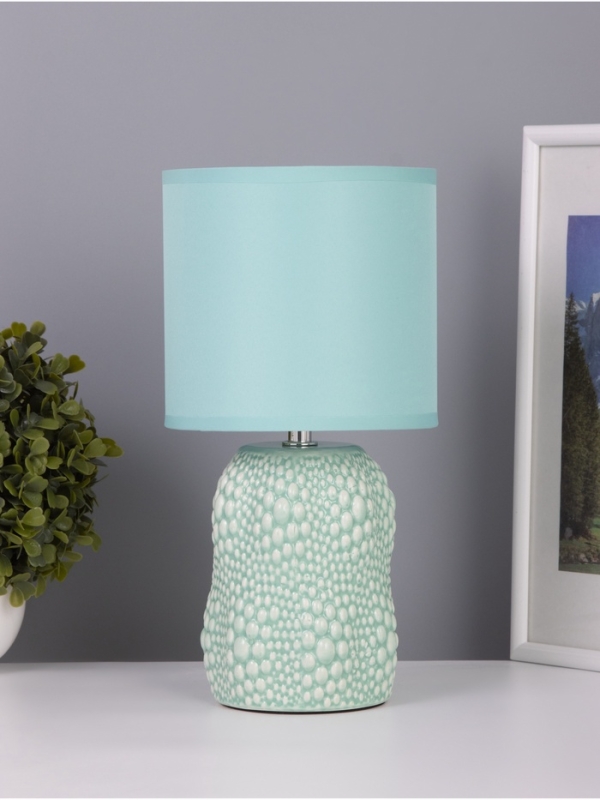 Лампа настольная "Иссин" 1х40Вт Е14 бирюзовый 15х15х30см