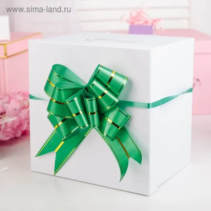 Подарочный Бант - бабочка №4.5, зелёный, для упаковки подарков