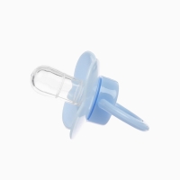 Пустышка классическая, с держателем, +0мес., цвет голубой