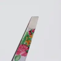 Пинцет скошенный, широкий, 9.5 см, МИКС