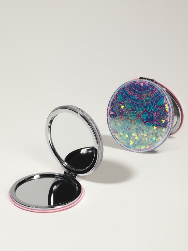 Зеркало складное &laquo;Мандала&raquo;, d = 7,2 см, с увеличением, цвет МИКС