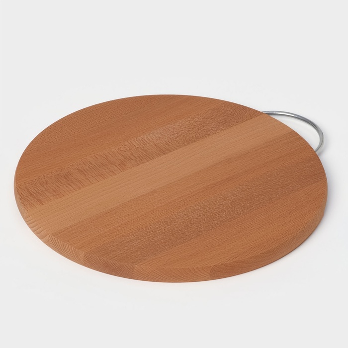 Доска разделочная Adelica, с металлической ручкой, d=30 см, толщина 1,6 см, бук Доска разделочная Adelica, с металлической ручкой, d=30 см, толщина 1,6 см, бук