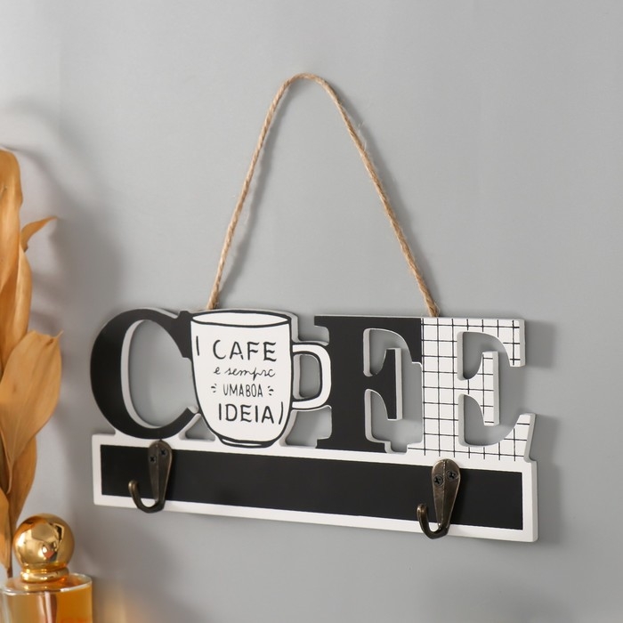 Крючки декоративные дерево Крючки декоративные дерево "Кофе - это всегда отличная идея" 23х9,5х3,5 см