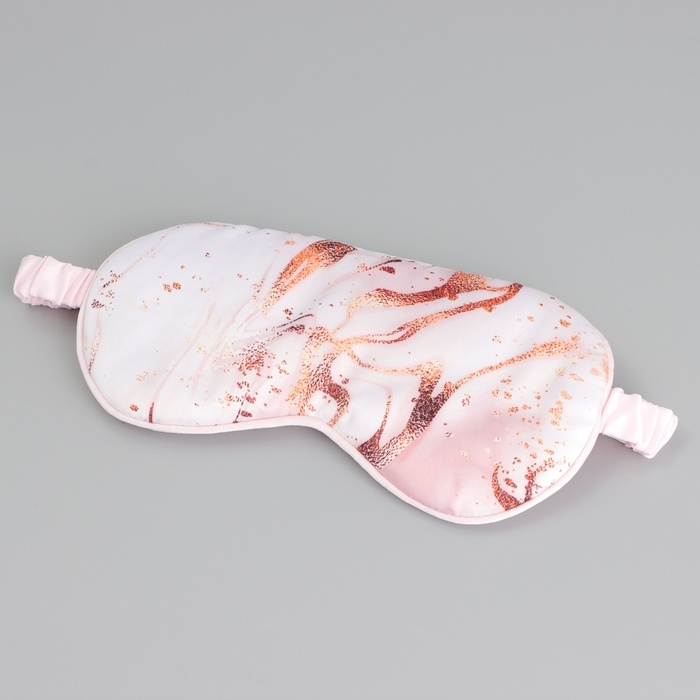 Маска шелковая для сна &laquo;Мрамор&raquo;, 20 х 9 см, цвет белый