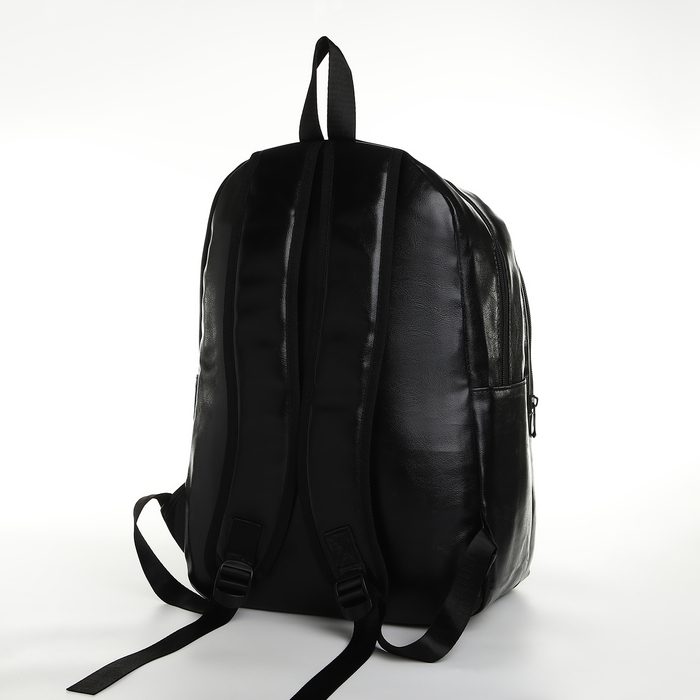 Рюкзак школьный на молнии, цвет чёрный