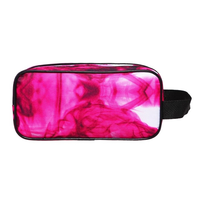 Пенал мягкий 2 отделения, 100 х 220 х 70 мм, объёмный, с ручкой,Calligrata, "Фуксия"