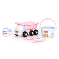 Песочный набор №640 &laquo;Кеша&raquo; сафари: самосвал, ведро, ситечко, совок, грабельки, лейка, цвета МИКС