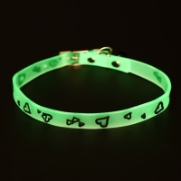 Ошейник, светящийся в темноте, "Нежные сердца" (люминесцентный), 30 х 1 см, ОШ 19-26 см, микс Ошейник, светящийся в темноте, "Нежные сердца" (люминесцентный), 30 х 1 см, ОШ 19-26 см, микс