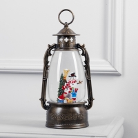 Светодиодная фигура &laquo;Фонарь с детьми и снеговиком&raquo; 15 &times; 30 &times; 12.5 см, пластик, батарейки ААх3 (не в комплекте), USB, свечение тёплое белое