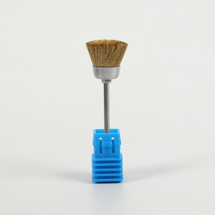 Щётка - браш для чистки фрез, медная, цвет серебристый/золотистый Щётка - браш для чистки фрез, медная, цвет серебристый/золотистый
