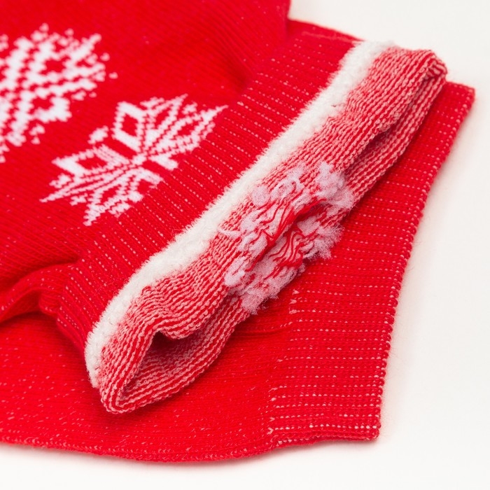 Носки женские &laquo;Снежинки&raquo; цвет красный, размер 23-25