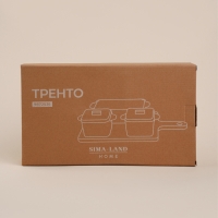 Набор для подачи блюд фарфорвый SL Home «Тренто» на подставке, 4 предмета: 3 ёмкости 500/250 мл, подставка Набор для подачи блюд фарфорвый SL Home «Тренто» на подставке, 4 предмета: 3 ёмкости 500/250 мл, подставка