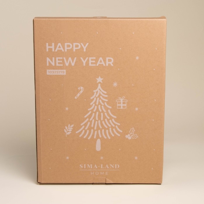 Тарелка новогодняя SL Home &laquo;С новым Годом&raquo;, 39,3&times;29,5 см, керамика, цвет белый